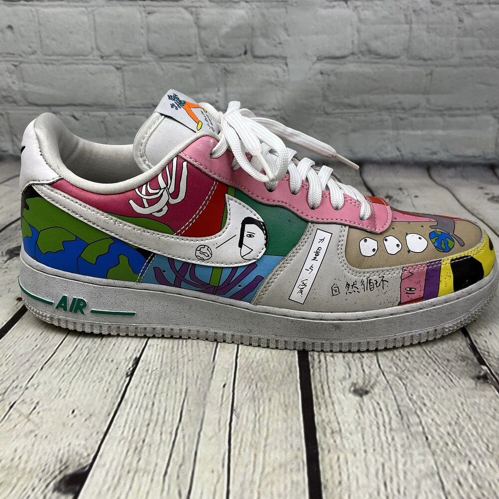Nike x Ruohan Wang Air Force 1 AF1 Low Multicolor Flyleather Size 11 CZ3990-900 - Picture 3 of 12